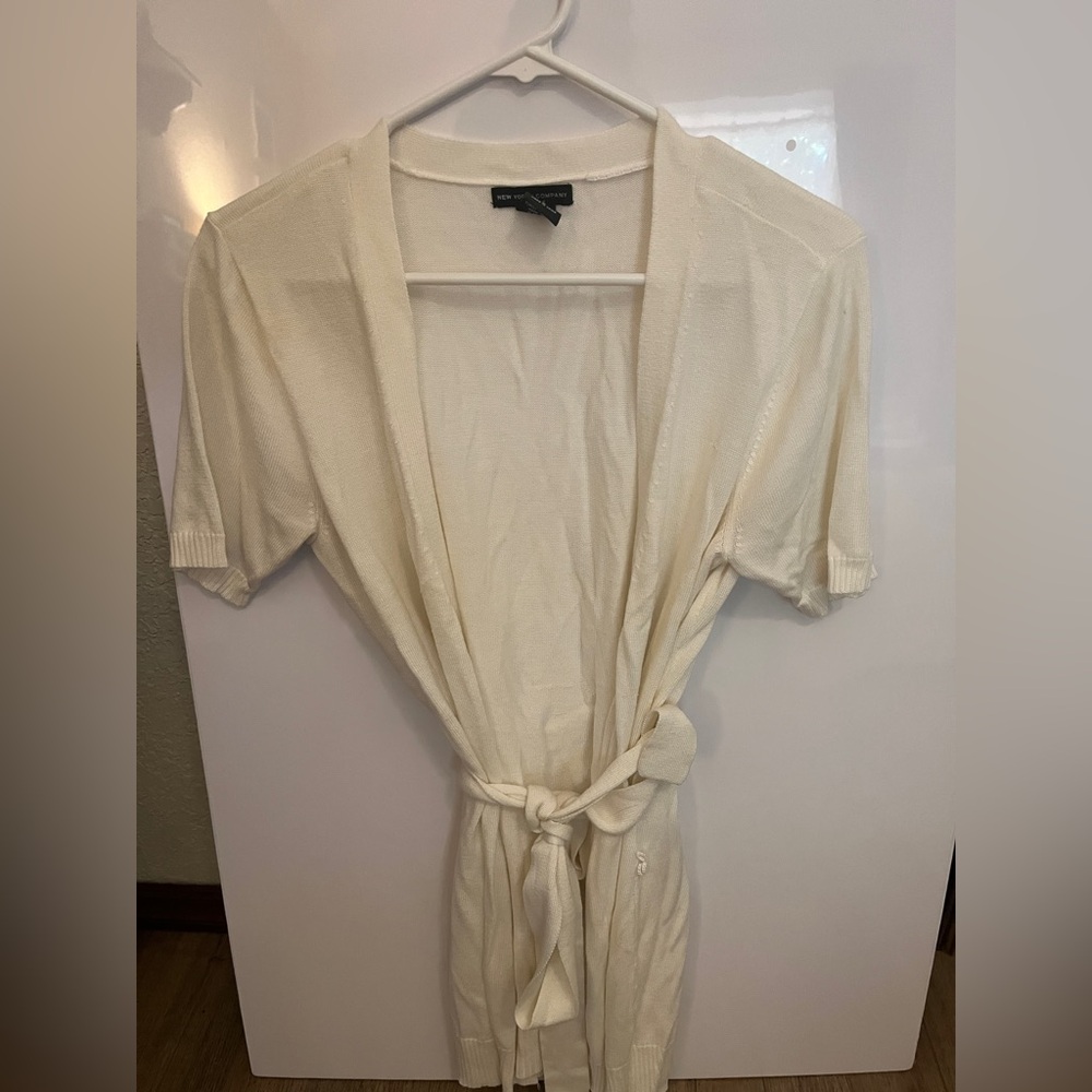 New York & Company Cream Cardigan
